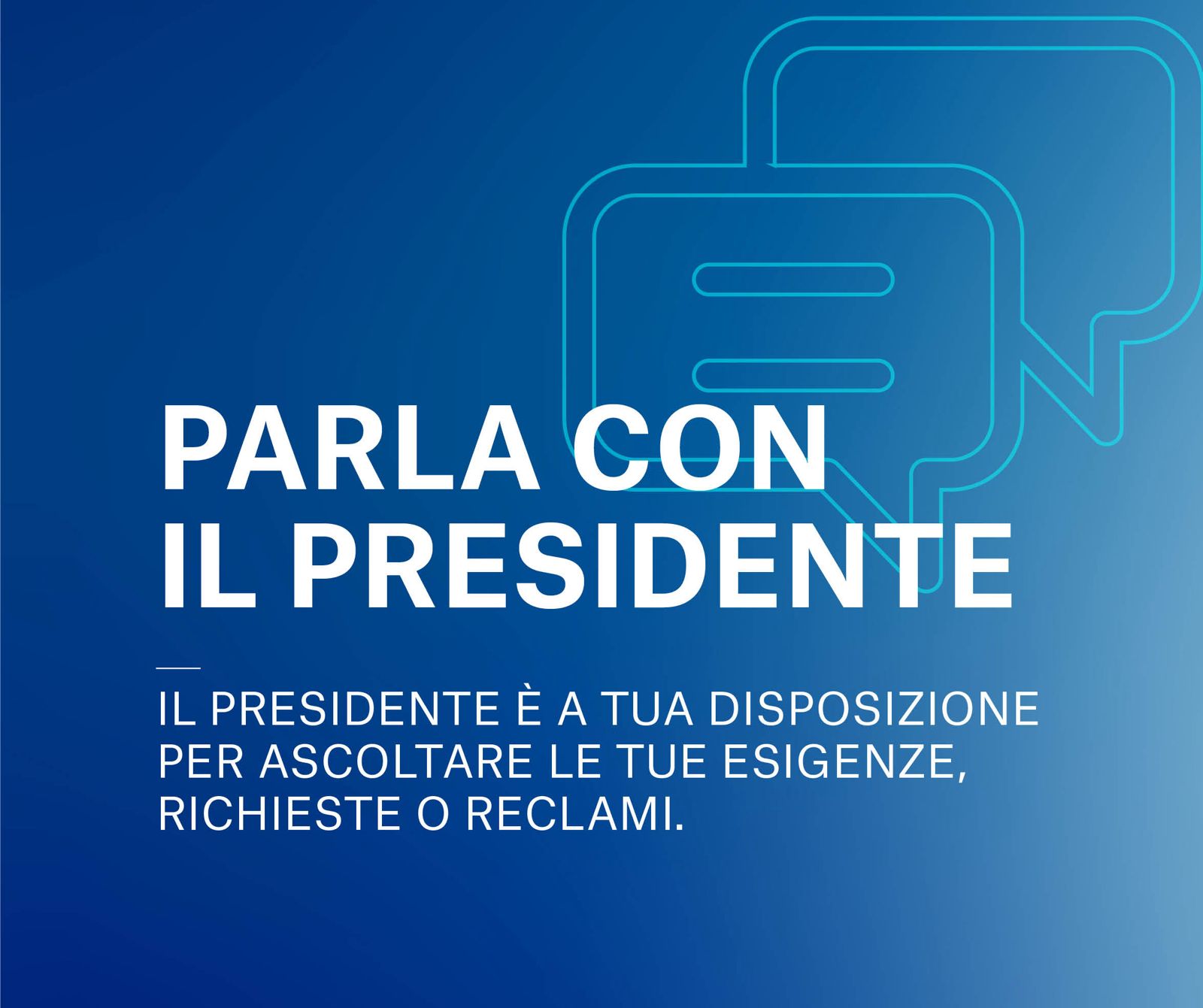 Il Presidente è a tua disposizione per ascoltare le tue esigenze, richieste o reclami.   Siamo qui per migliorare insieme i nostri servizi e trovare soluzioni alle tue necessità.  Non esitare a contattarci!  davidlebropresidente@acercampania.it